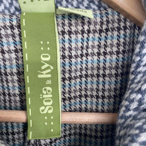 Soia & Kyo Gemma Coat Womens Medium Gray Checkered Belted Peacoat Jacket Winter - Picture 4 of 10